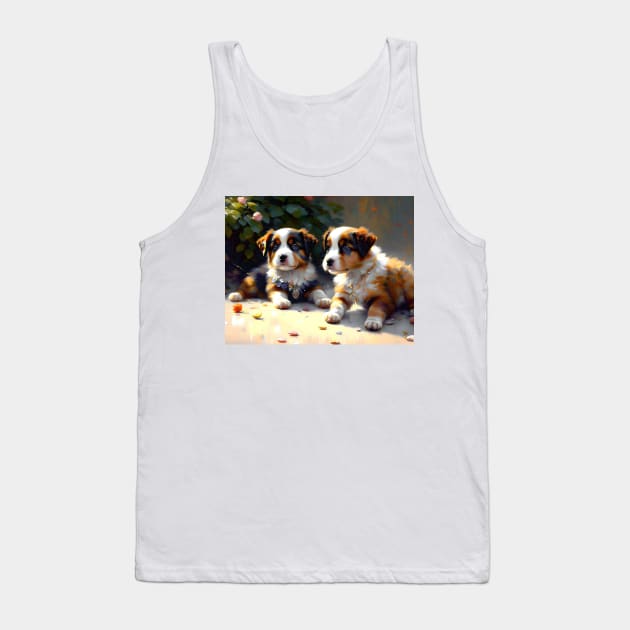 Painting of two cute puppies. Tank Top by Russell102